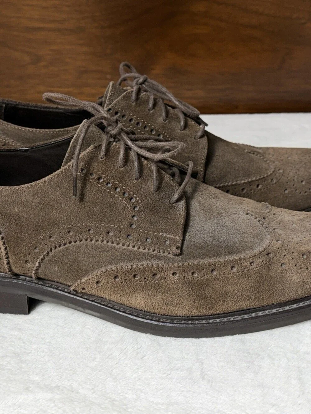 To Boot New York Adam Derrick Mens 11 Brown Suede Wingtip Brogue Oxford Shoes